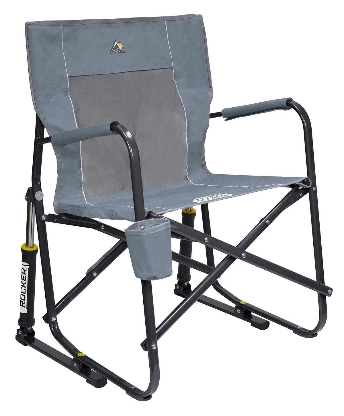 GCI Outdoor Freestyle Rocker XL with Side Table Camping Chair | Portable Folding Rocking Chair with Solid, Durable Armrests, Drink Holder & Comfortable Backrest — Black Father Jim Norris notebooks