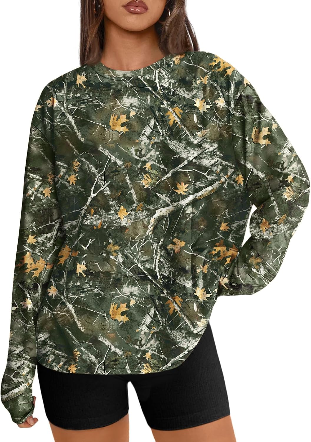 Trendy Queen Womens Oversized Long Sleeve Shirts Fall Tops 2026 Basic Tee
