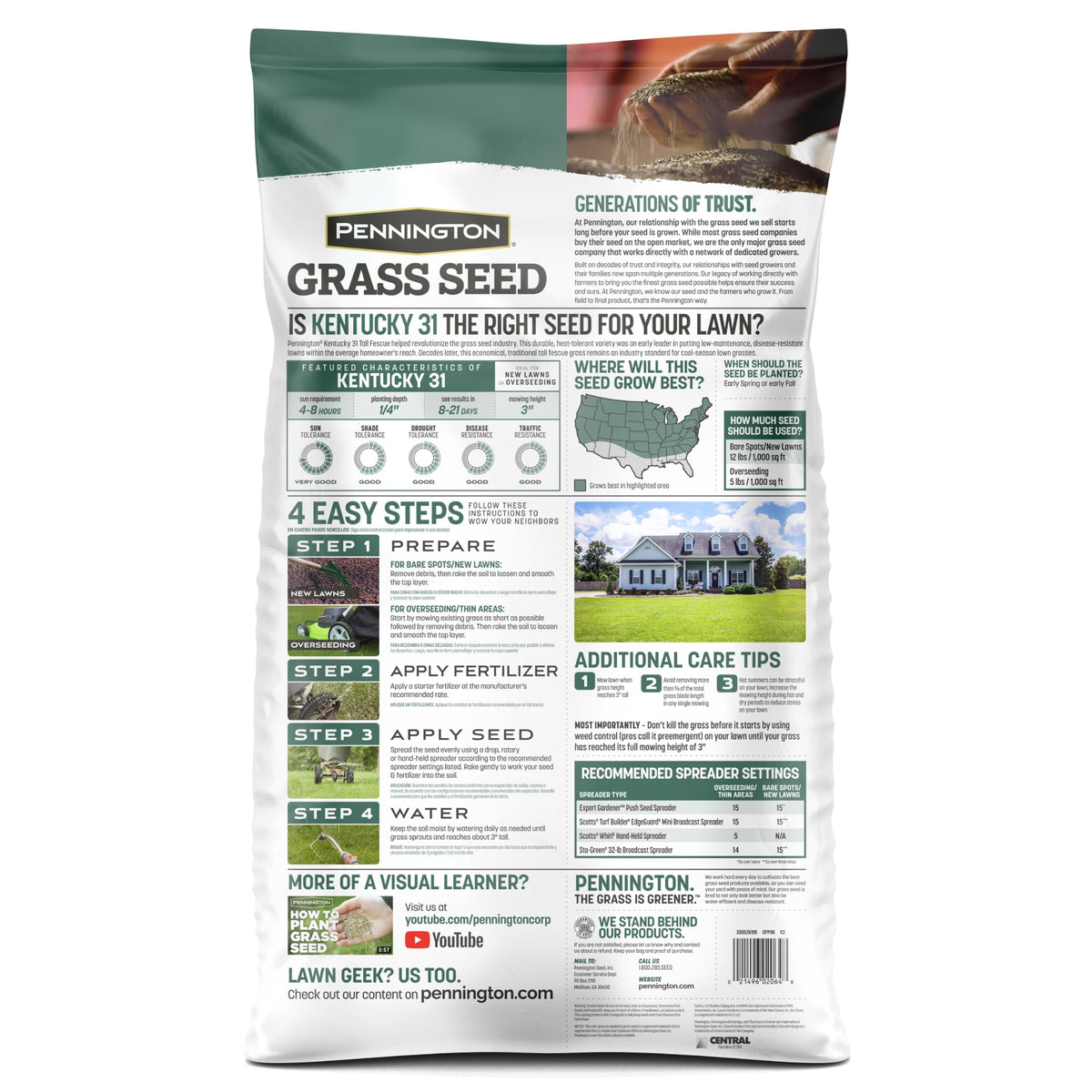 Pennington Kentucky 31 Tall Fescue Grass Seed, Drought-Resistant, 7 LB Father Jim Norris notebooks