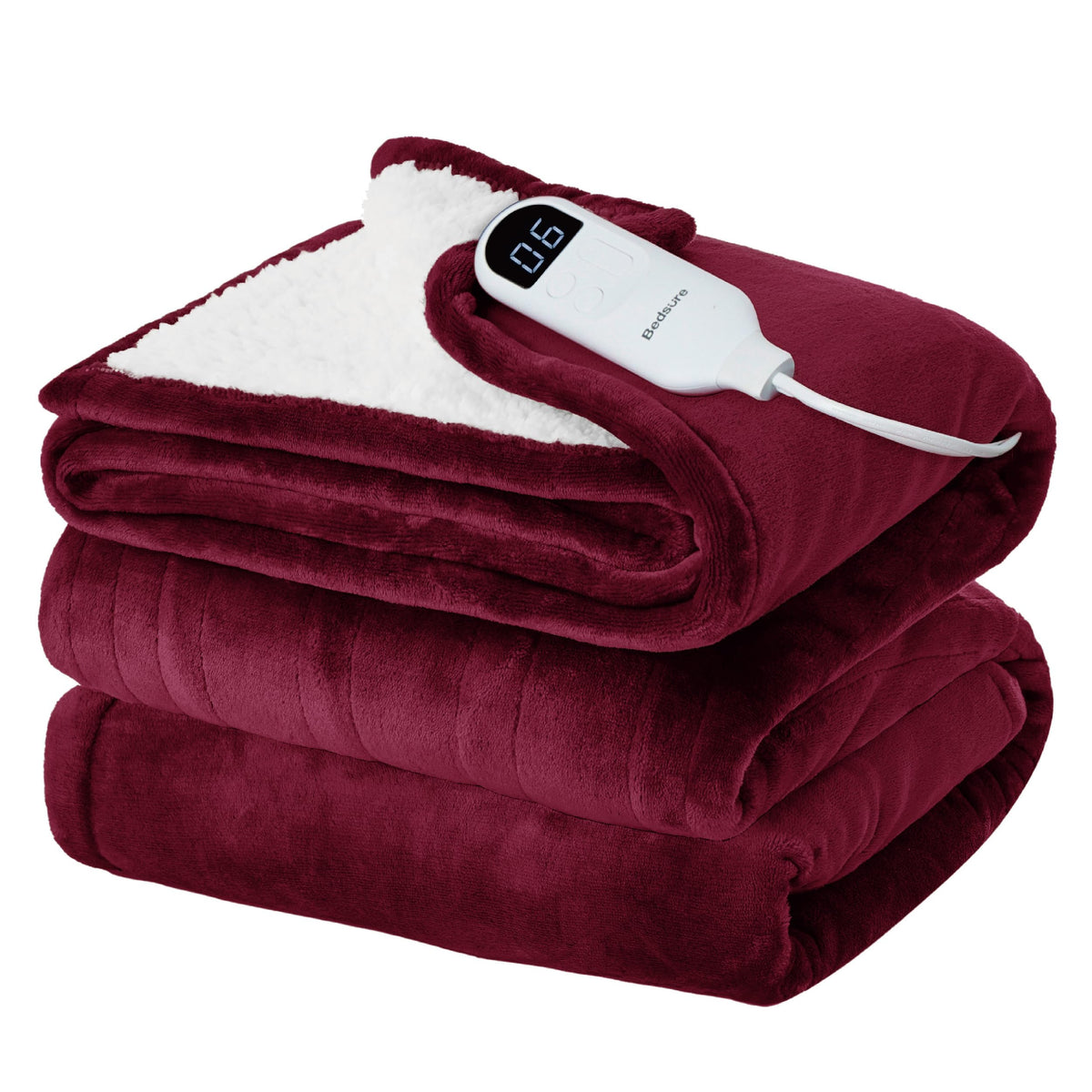 Bedsure Electric Blanket Twin with Preheat Function - Soft Flannel Heated Blanket Twin Size, Fast Heating with 6 Time Settings (Up to 10H) & 6 Heat Settings, Gifts for Grandma (62x84 inches, Grey)