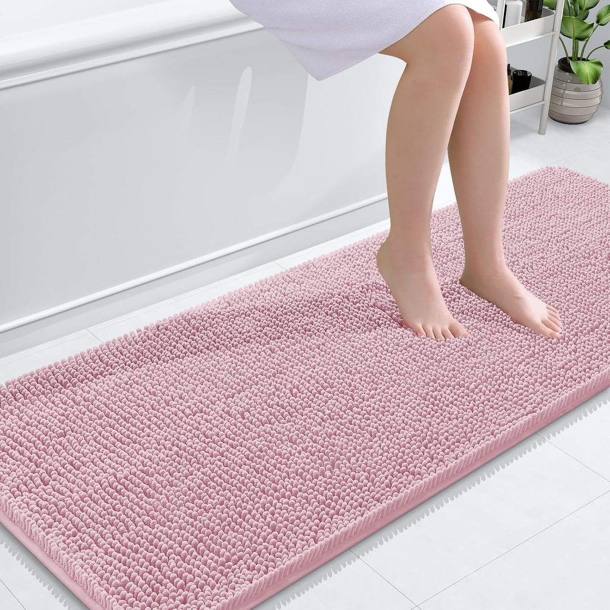 OLANLY Toilet Rugs U-Shaped 20x20,, Soft Absorbent Chenille Contour Rugs