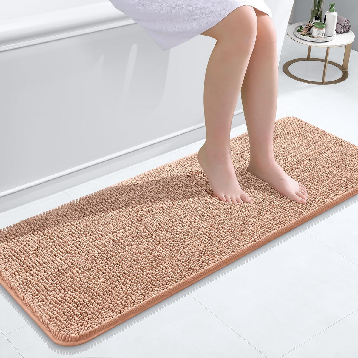 OLANLY Toilet Rugs U-Shaped 20x20,, Soft Absorbent Chenille Contour Rugs