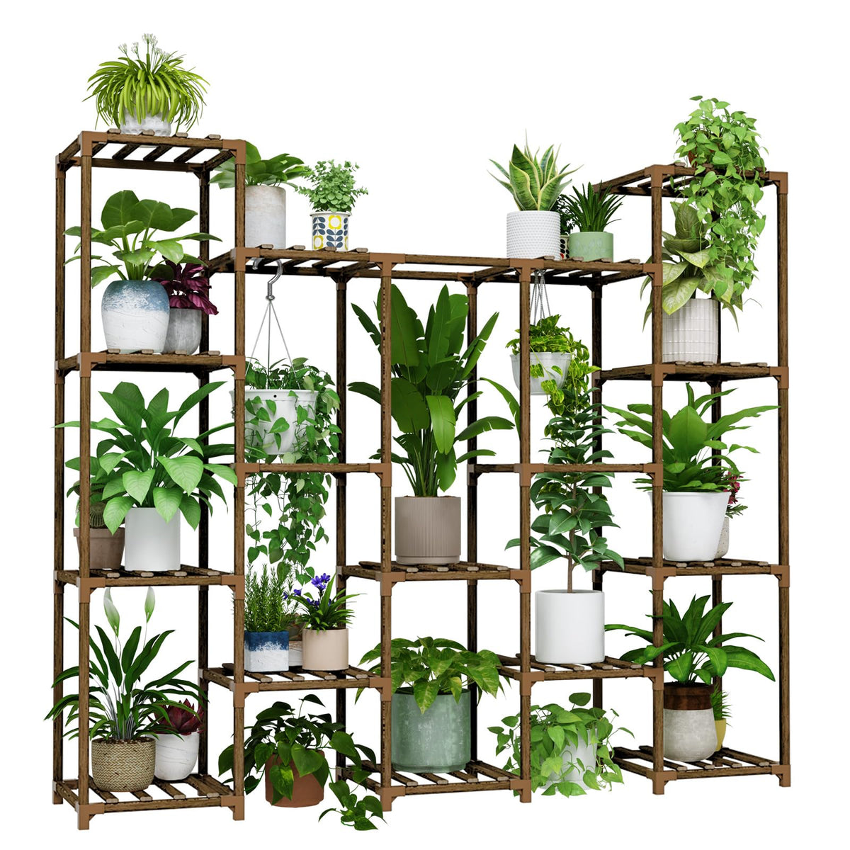 Bamworld Plant Stand Indoor with Flower Fairy Lights Battery Plant Shelf Father Jim Norris notebooks