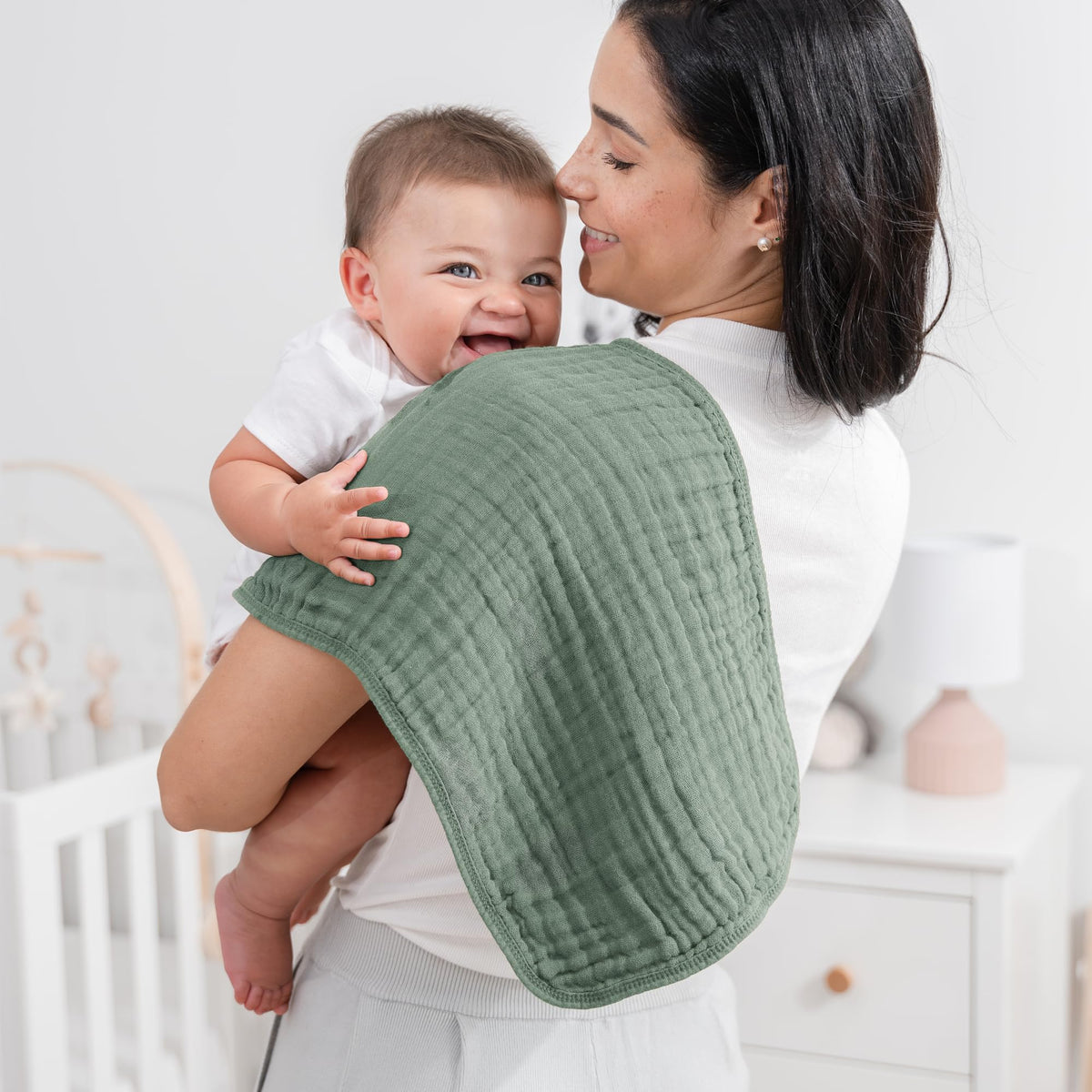 Comfy Cubs Muslin Burp Cloths 20x10" 10 Pack, Baby Burp Cloths - Multi