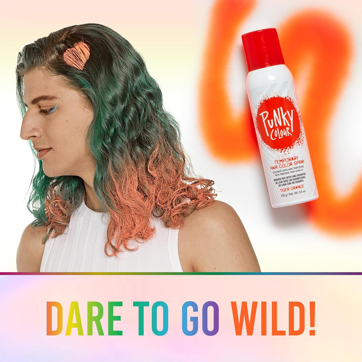 Punky Temporary Hair Color Spray Washes Out Tiger Orange, 3.5 oz, 1 Pack