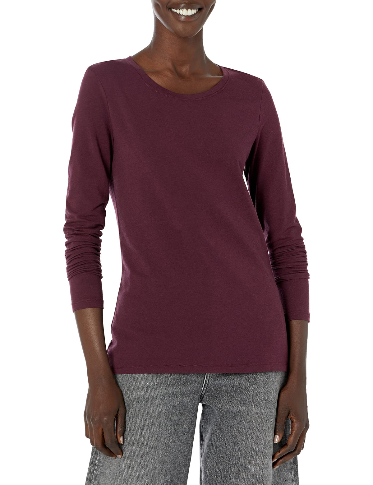 Amazon Essentials Women's Regular-Fit Long-Sleeve Crewneck T-Shirt