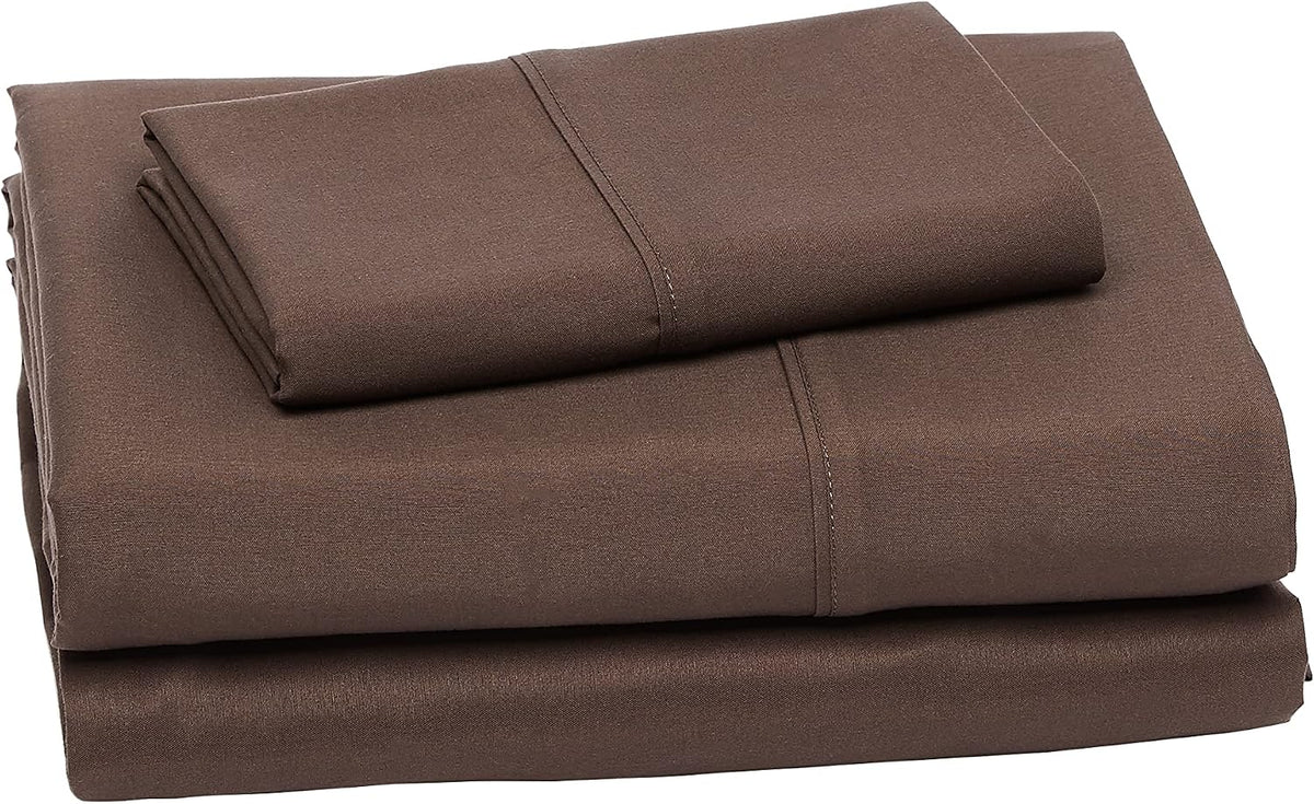 Amazon Basics Lightweight Super Soft Breathable Wrinkle-Resistant Microfiber 4-Piece Bed Sheet Set