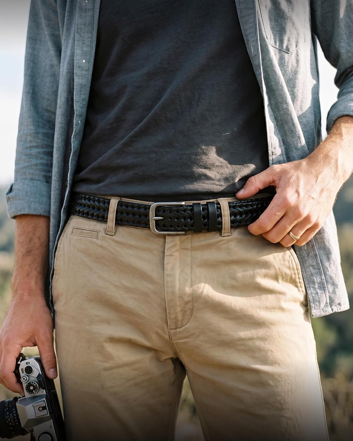CHAOREN Mens Belts Leather 35mm for Jeans - Tough at Work, Sharp Daily