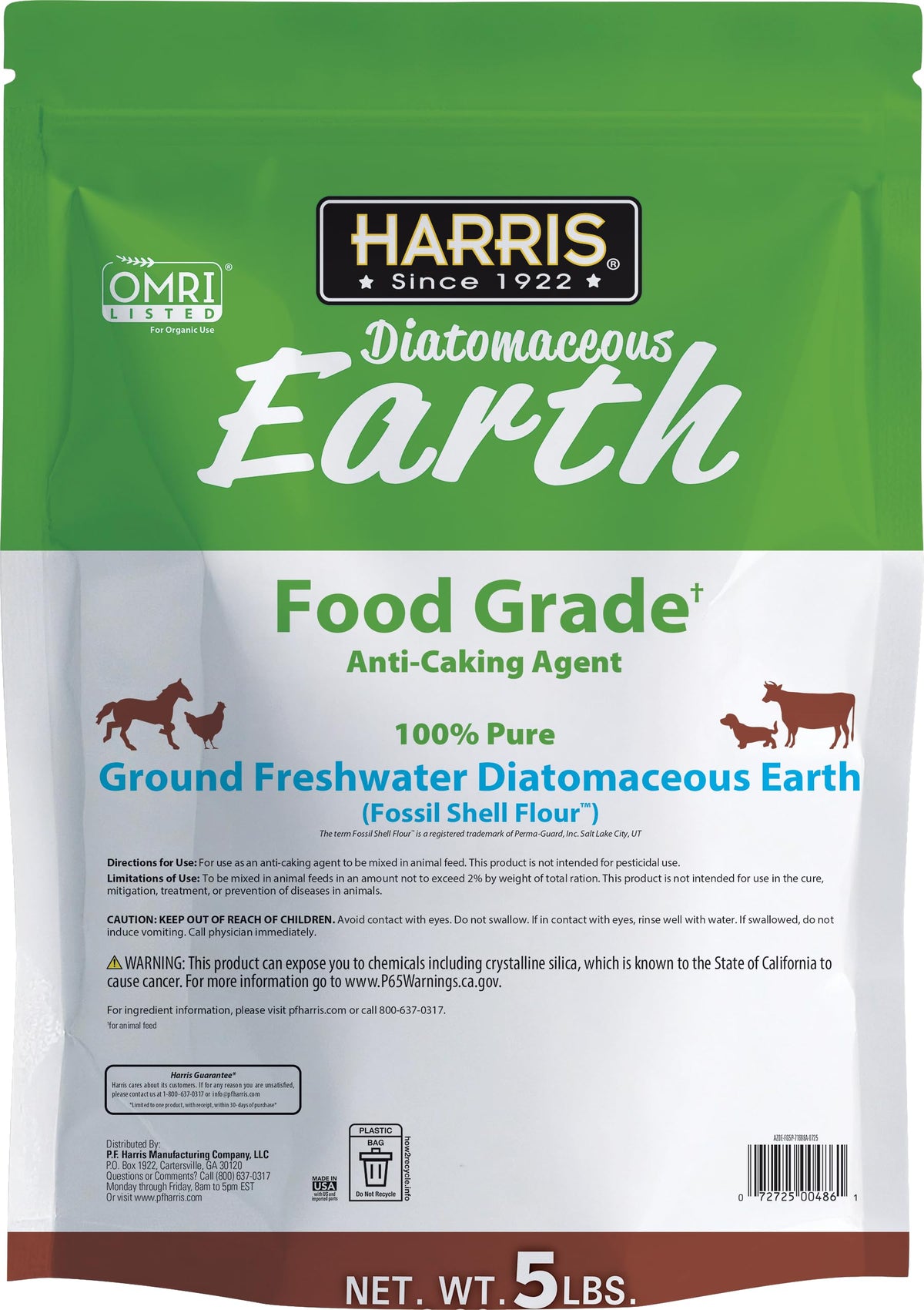 HARRIS Diatomaceous Earth Food Grade, 4lb with Powder Duster Included in The Bag Father Jim Norris notebooks