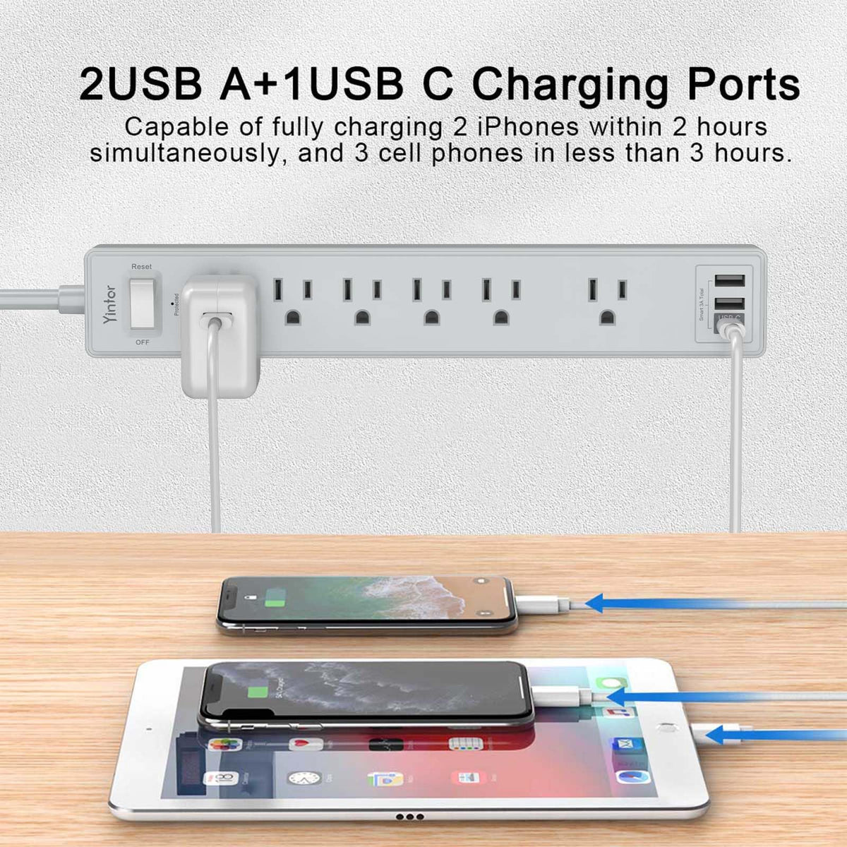 Yintar 6Ft Surge Protector Power Strip with 6 Outlets & 3 USB Ports, Black Father Jim Norris notebooks
