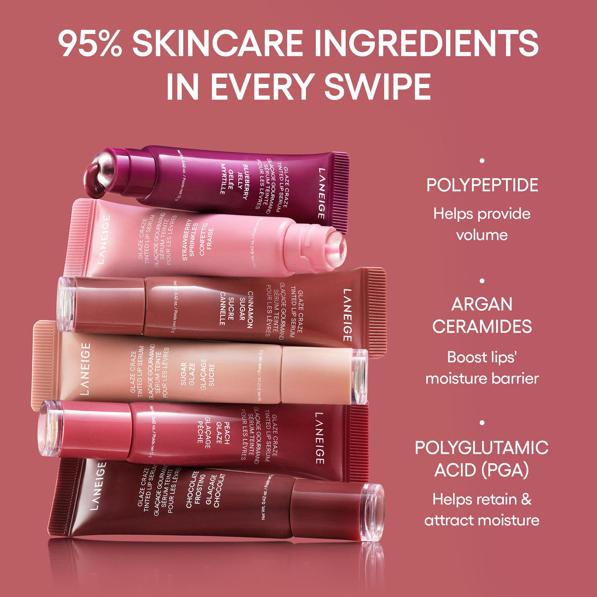 LANEIGE Glaze Craze Tinted Lip Serum with Plumping Polypeptides Father Jim Norris notebooks