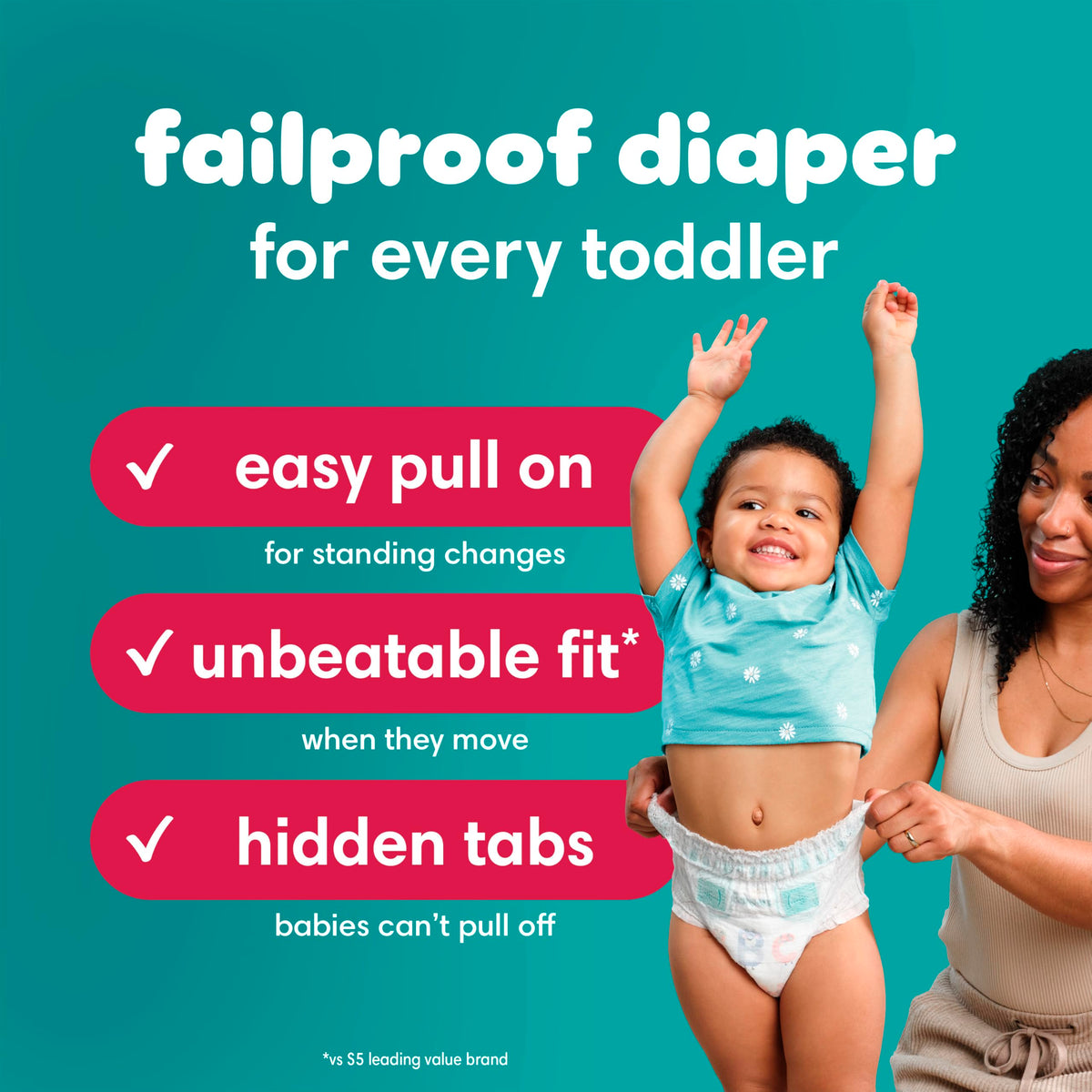 Pampers Diapers - Cruisers 360 - Size 6, 104 Count, up to 100% Leakproof Pull-On Diaper for Active Babies