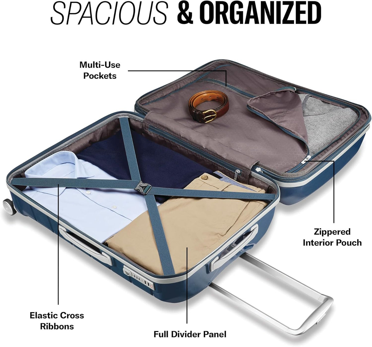 Samsonite Freeform Medium Luggage with Dual 360° Spinner Wheels - Checked Suitcase - TSA Lock, Airline-Approved - Lightweight Durable Polypropylene Expandable Hardshell - Amethyst Purple