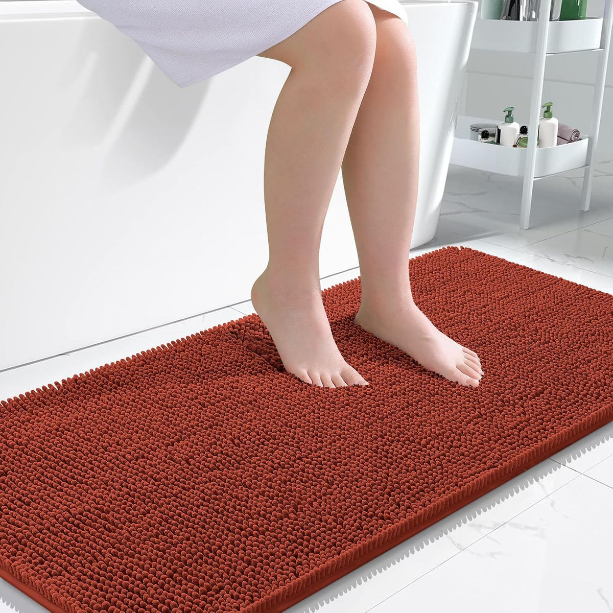 OLANLY Toilet Rugs U-Shaped 20x20,, Soft Absorbent Chenille Contour Rugs