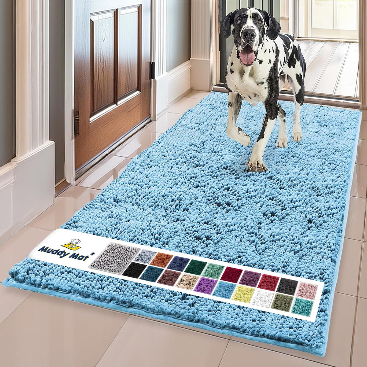 Muddy Mat® | Super Water Absorbent Door Mat Indoor, Microfiber Quick Dry Chenille Entryway Rug, Slip Resistant Front Door Mat, Indoor Mats for Entryway, Machine Washable Pet Rug, Grey 28"x18" Father Jim Norris notebooks