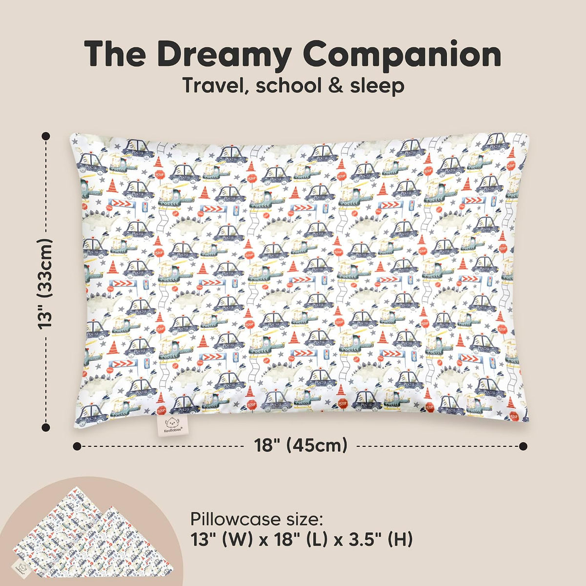 Toddler Pillow with Pillowcase, 13x18 My Little Dreamy Pillow (ABC Land)