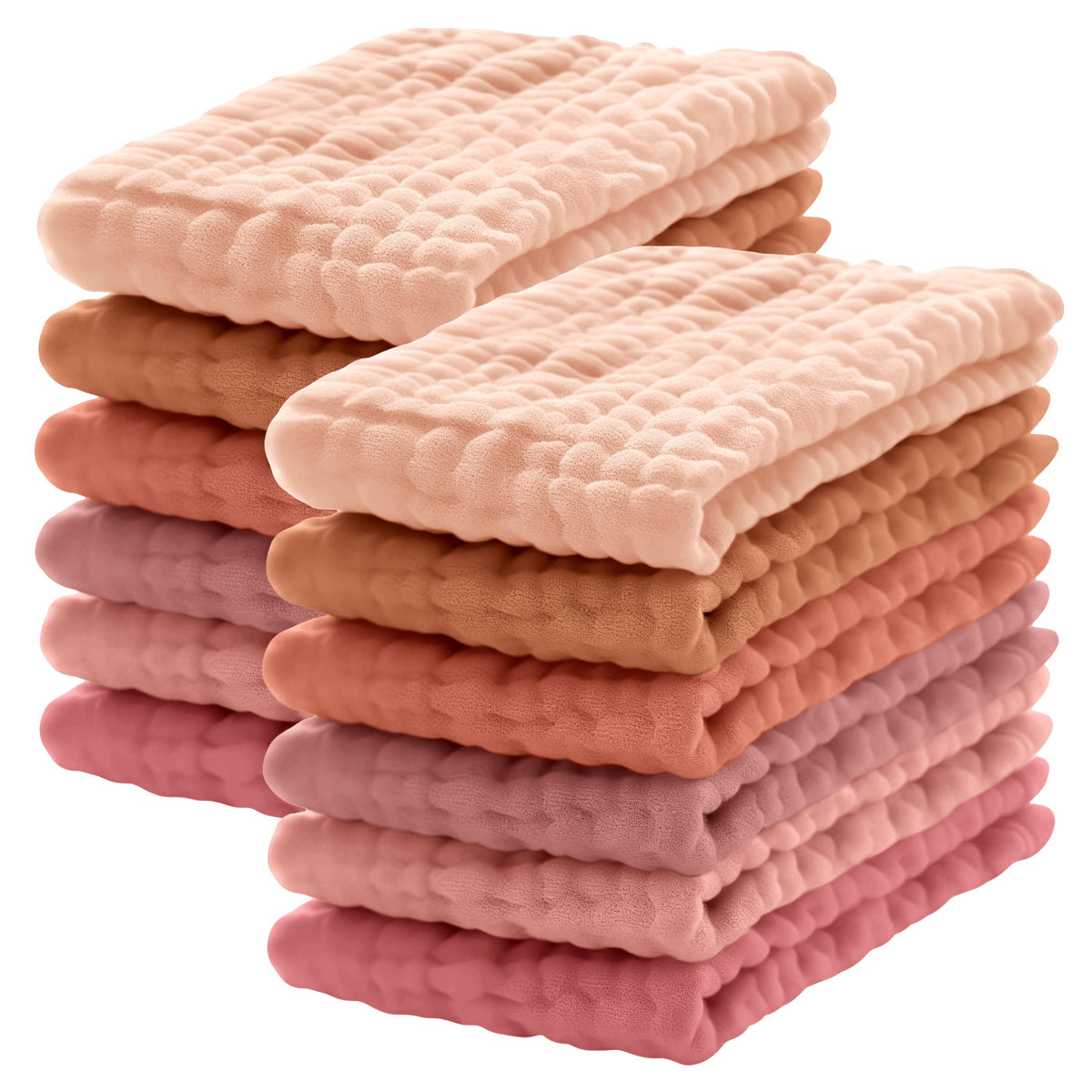 Lovely Care 12 Pack Muslin Burp Cloths 100% Cotton Muslin Cloths Large 20''x10'' Extra Soft and Absorbent Baby Burping Cloth - White