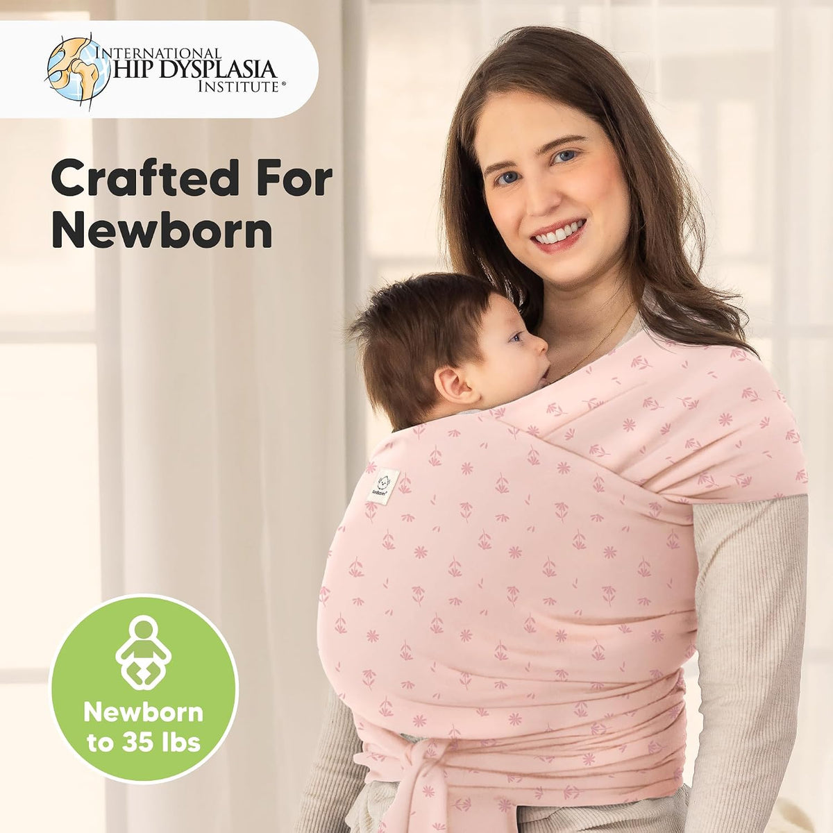 KeaBabies Baby Wrap Carrier, All in 1 Original Baby Carrier, Trendy Black