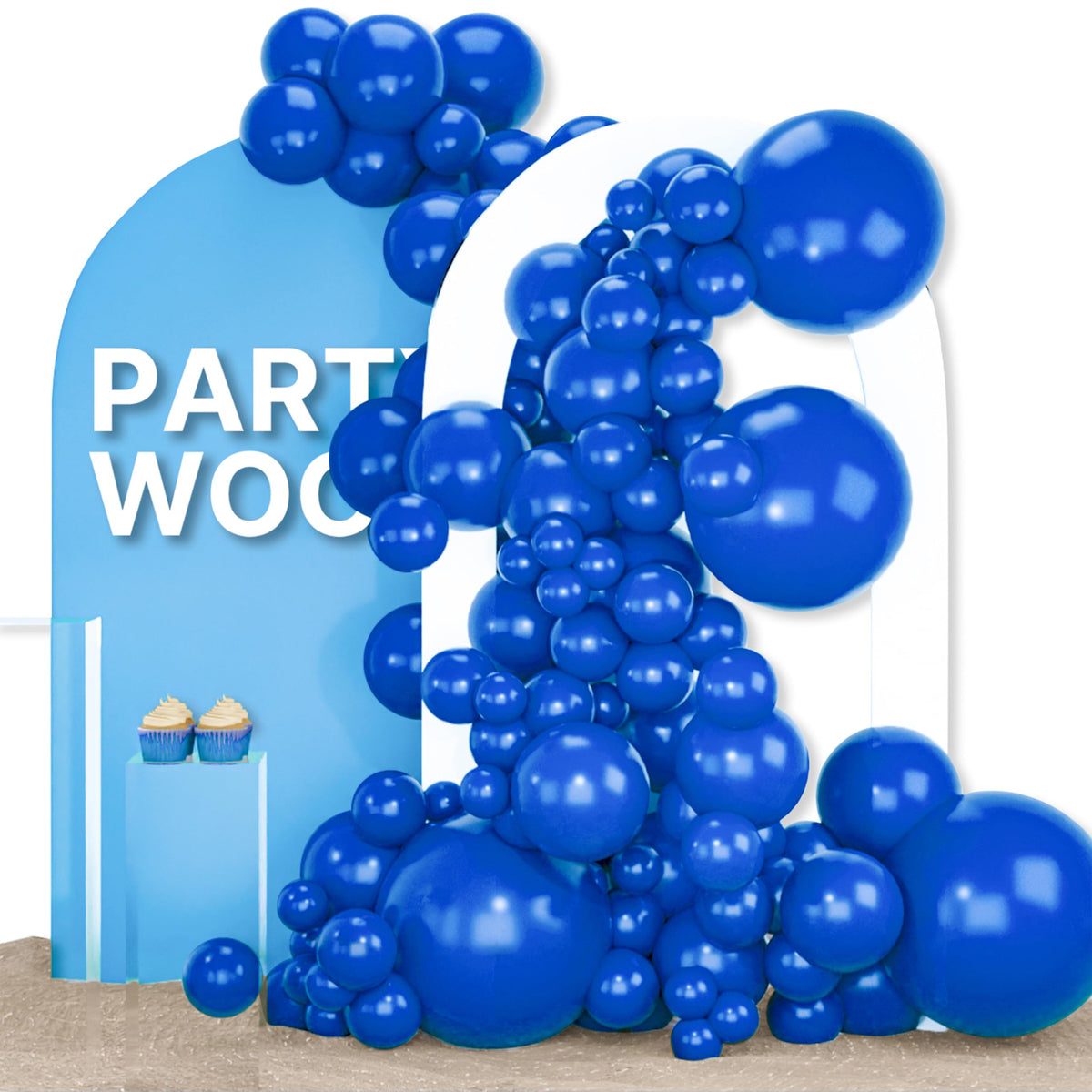 PartyWoo Assorted Colors Rainbow Balloons 50pcs Multicolor Colorful Color
