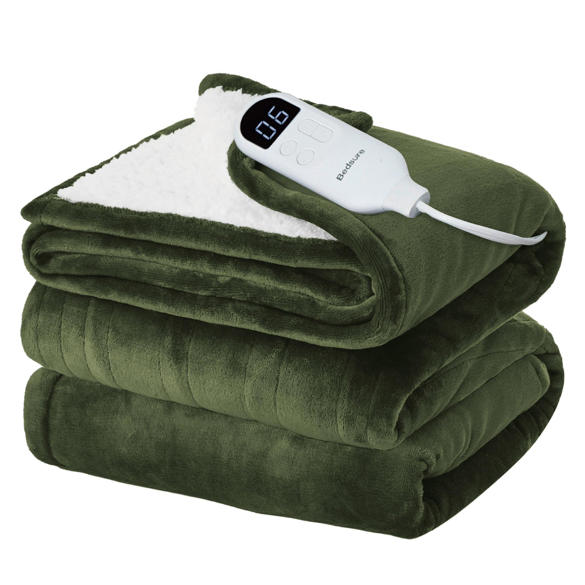 Bedsure Electric Blanket Twin with Preheat Function - Soft Flannel Heated Blanket Twin Size, Fast Heating with 6 Time Settings (Up to 10H) & 6 Heat Settings, Gifts for Grandma (62x84 inches, Grey)