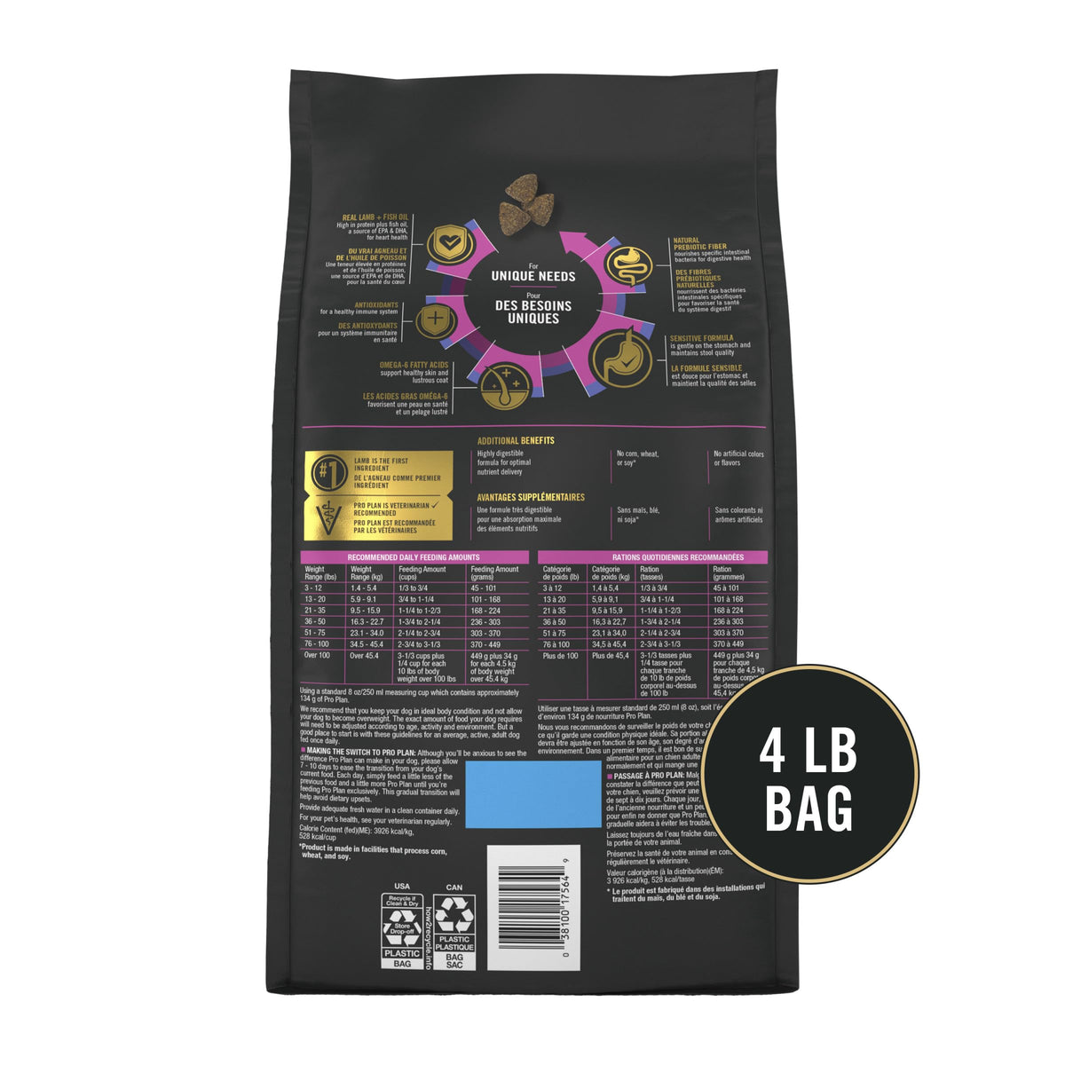 Purina Pro Plan Sensitive Skin & Stomach Dry Dog Food, Salmon, 16 lb Bag
