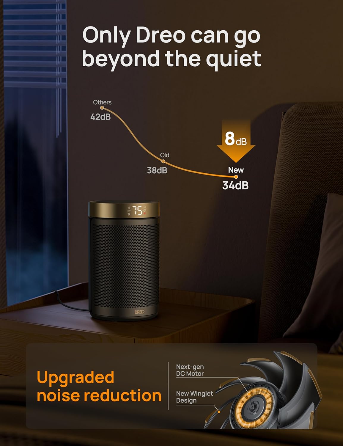 DREO Space Heater, Portable Electric Heaters for Indoor Use with Thermostat
