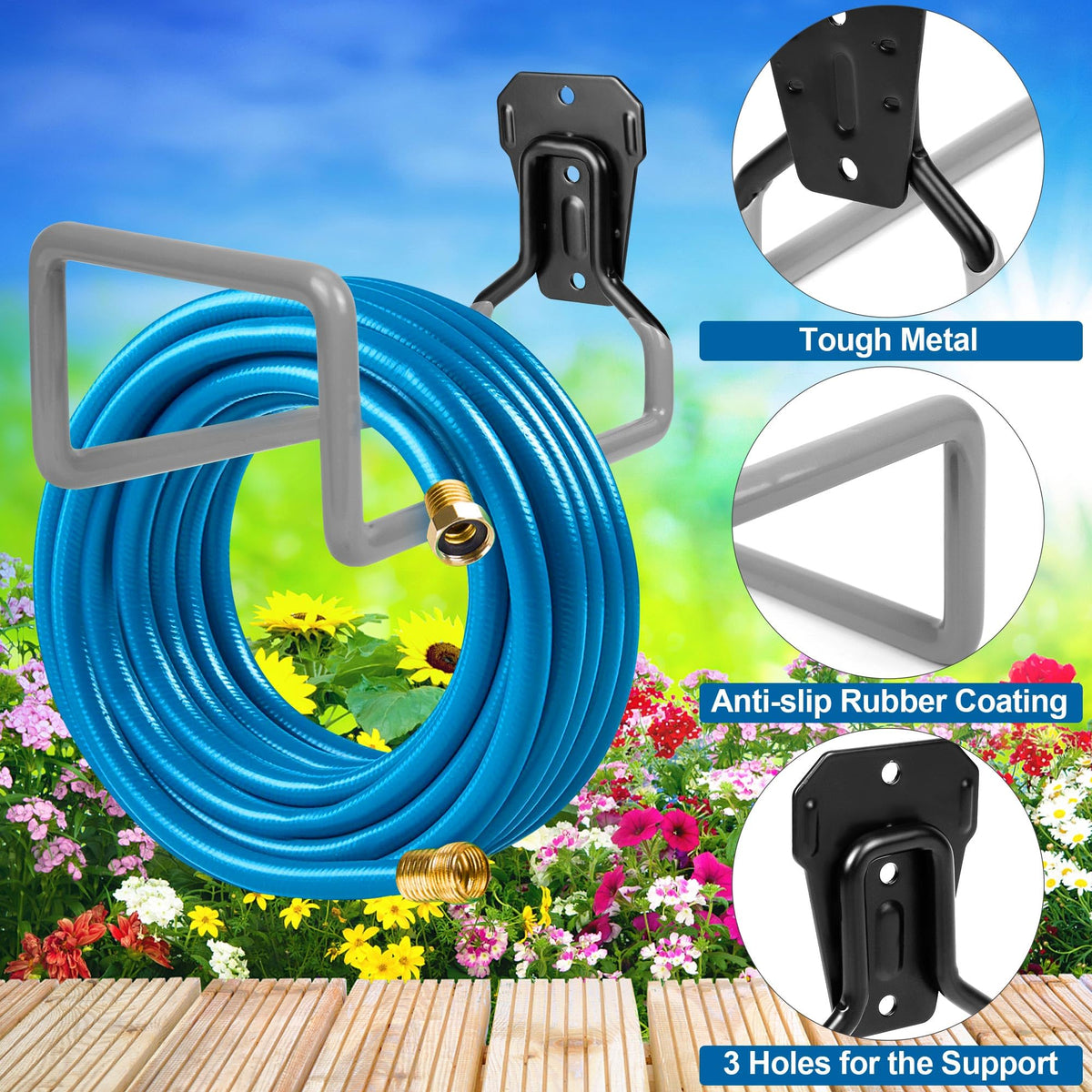 PeoMev Hose Holder Wall Mount Metal Hose Hook Garden Hose Rack Father Jim Norris notebooks