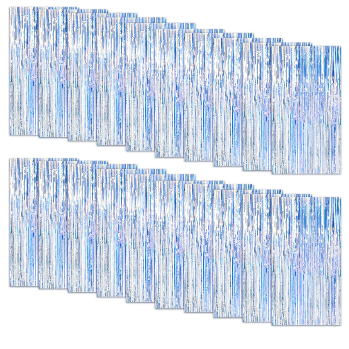 2 Pack Blue Party Decorations Ocean Party Decor Supplies Blue Party Streamers Birthday Decorations Tinsel Foil Fringe Curtains Photo Booth Props Celebration Decorations