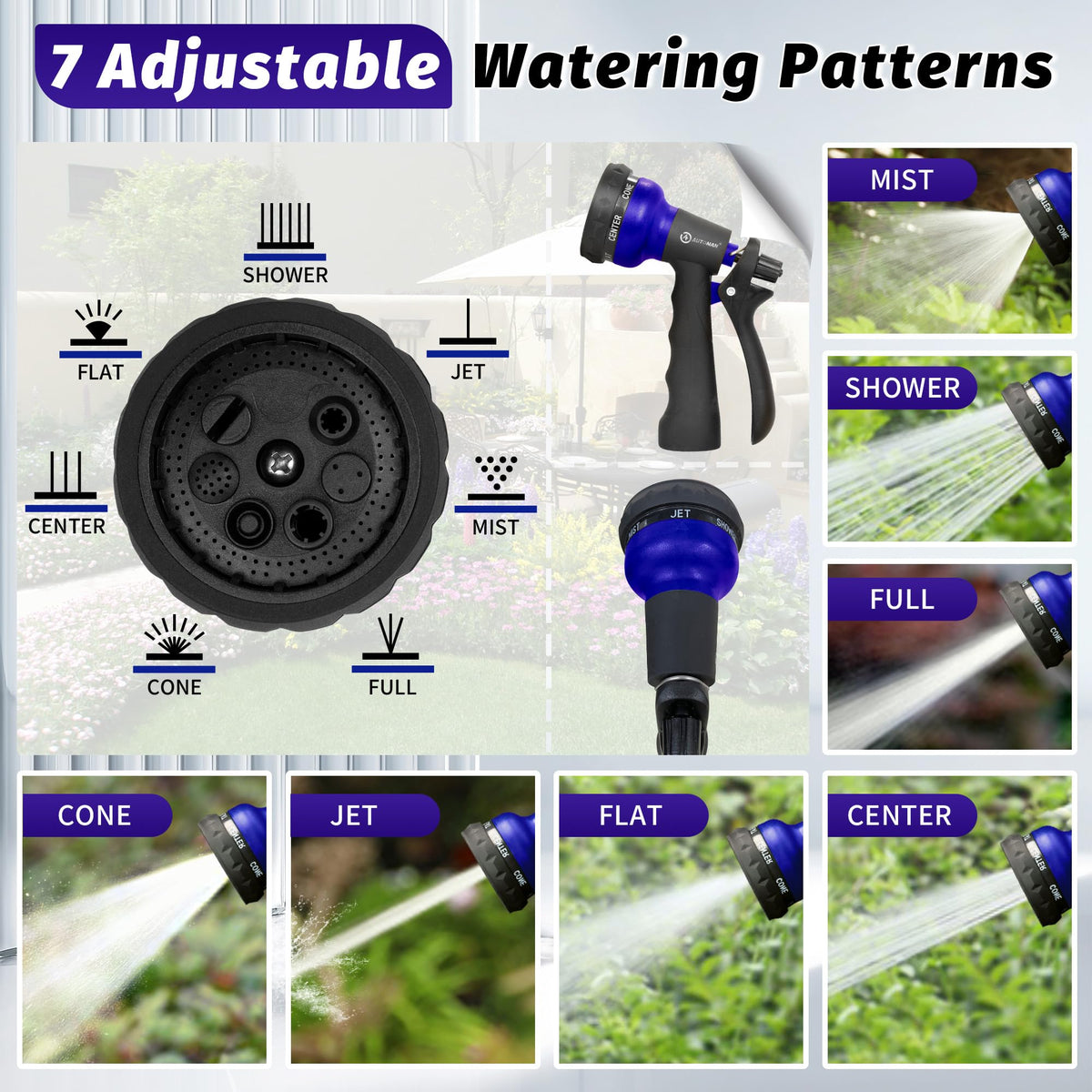 AUTOMAN Garden Hose Nozzle, Water Hose Sprayer Nozzle with 7 Adjustable Watering Patterns, Slip Resistant for Watering Plants, Lawn& Garden, Washing Cars, Cleaning, Showering Pets & Outdoor Fun. Father Jim Norris notebooks