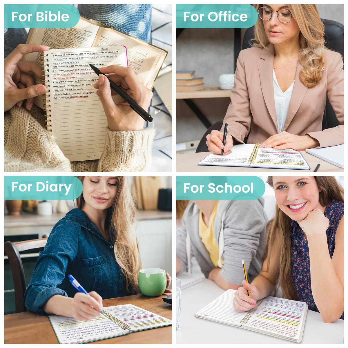 Taja Lined Spiral Notebook for Work, 5.7"x7.9" Spiral Journal College Ruled Father Jim Norris notebooks