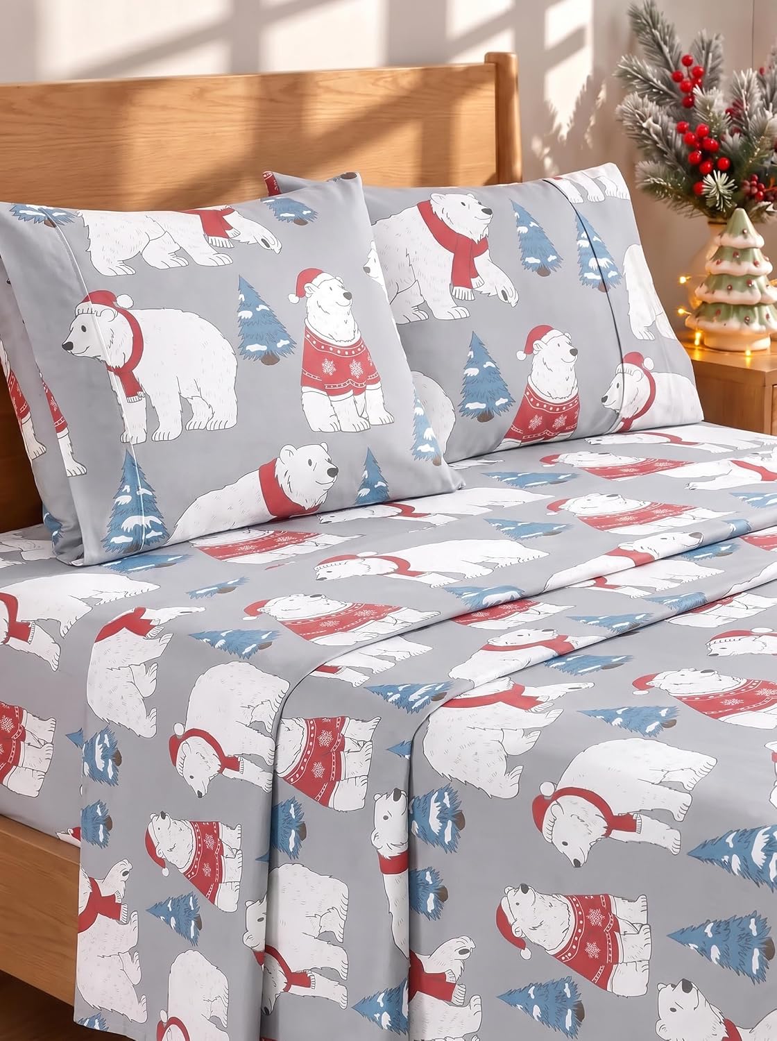 Queen Size 4 Piece Sheet Set - Breathable & Cooling Sheets - Dark Grey