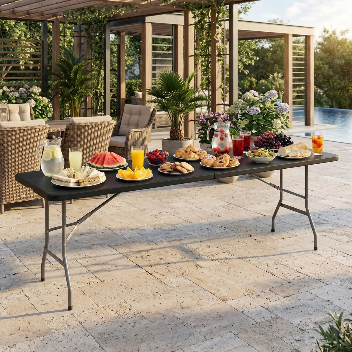 BestOffice | 6FT Folding Table | Black | Portable Plastic Table Father Jim Norris notebooks