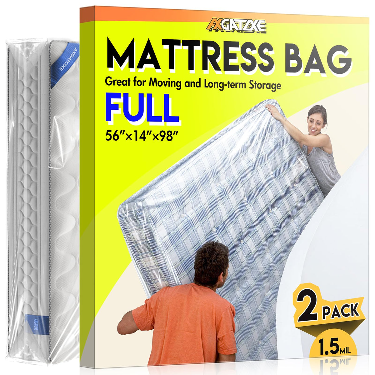 Plastic Mattress Bag for Moving Storage, King Size (1.5MIL)