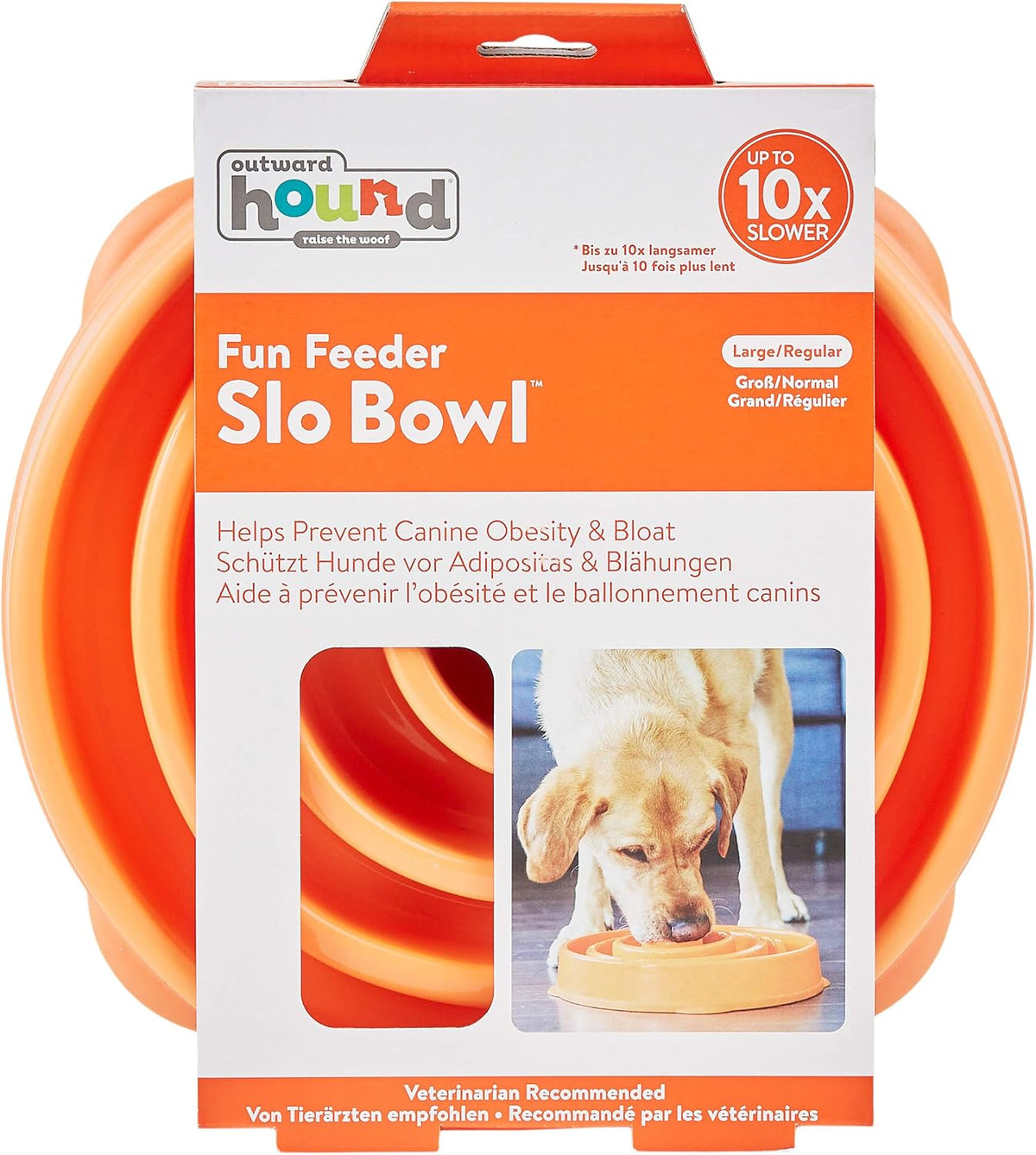 Outward Hound Fun Feeder Slo Bowl Dog Slow Feeder, Notch, Blue, 8.8"