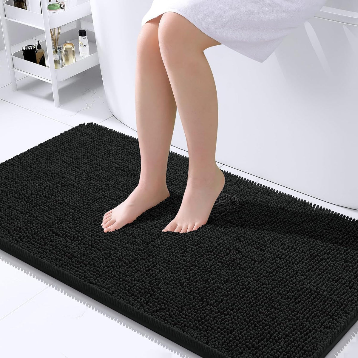 OLANLY Toilet Rugs U-Shaped 20x20,, Soft Absorbent Chenille Contour Rugs