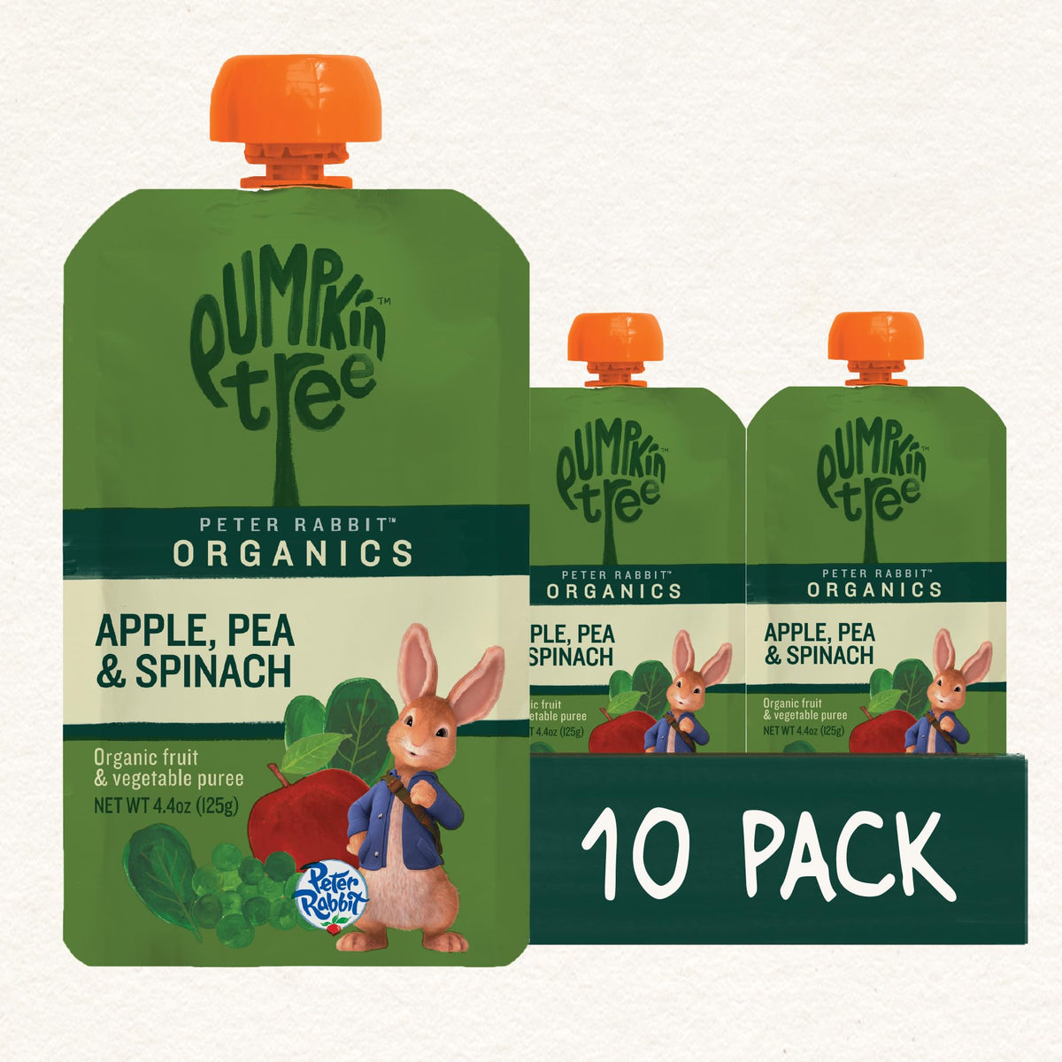Pumpkin Tree Peter Rabbit Organics Strawberry and Banana Pure Fruit Snack, 4 Ounce (Pack of 10)