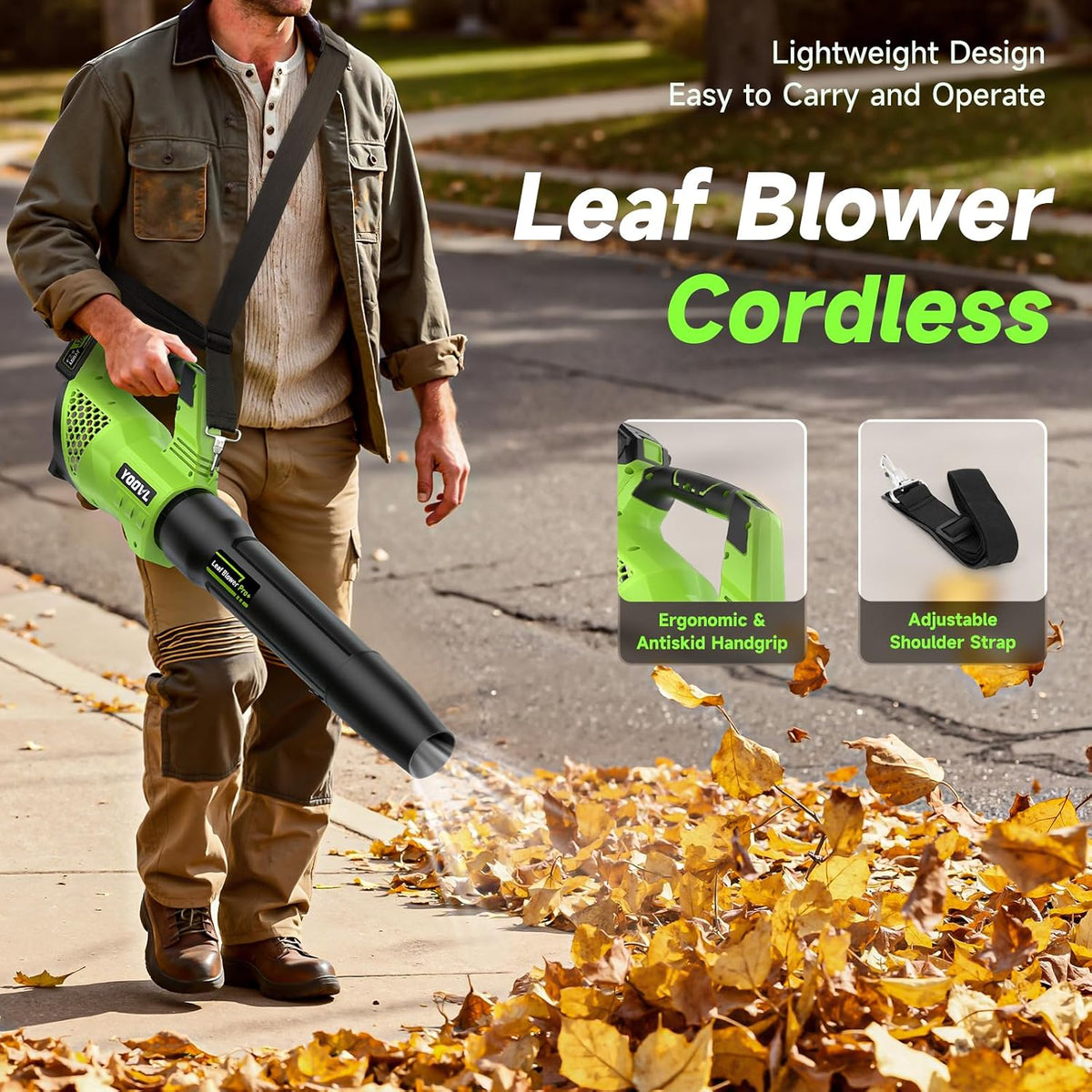 Leaf Blower Cordless, 650CFM Electric Leaf Blowers with 2 x 5.2Ah Batteries and Charger, 3 Speed Modes, 1 x Adjustable Shoulder Strap, Powerful Snow Blowers for Lawn Care, Patio, Dust, Blowing Leaves Father Jim Norris notebooks