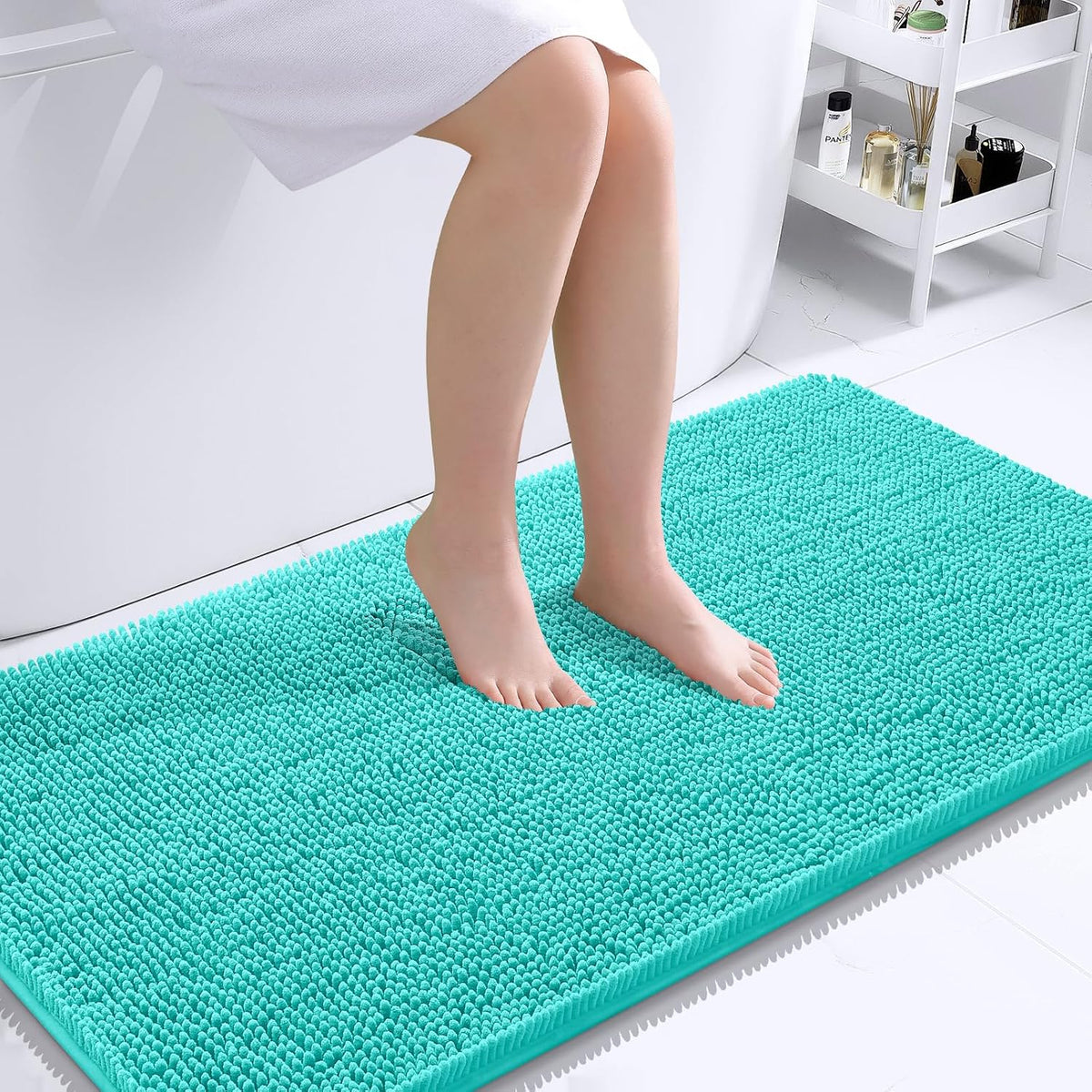 OLANLY Toilet Rugs U-Shaped 20x20,, Soft Absorbent Chenille Contour Rugs