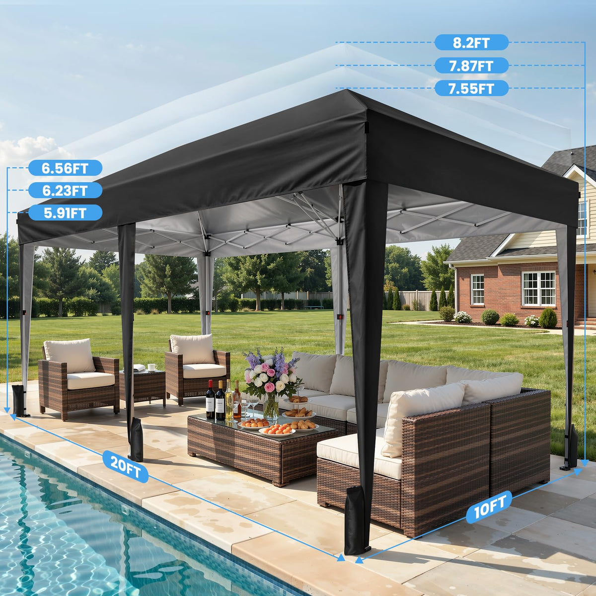10x10 Pop Up Canopy Tent with One-Push Center Lock,Dark Gray Father Jim Norris notebooks