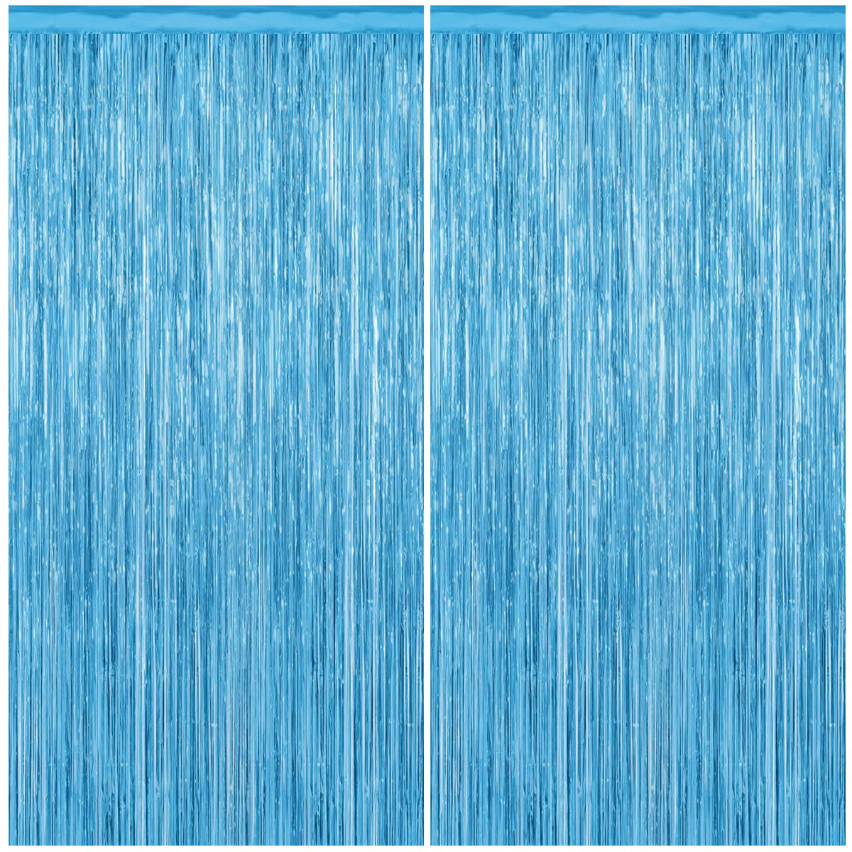 2 Pack Blue Party Decorations Ocean Party Decor Supplies Blue Party Streamers Birthday Decorations Tinsel Foil Fringe Curtains Photo Booth Props Celebration Decorations