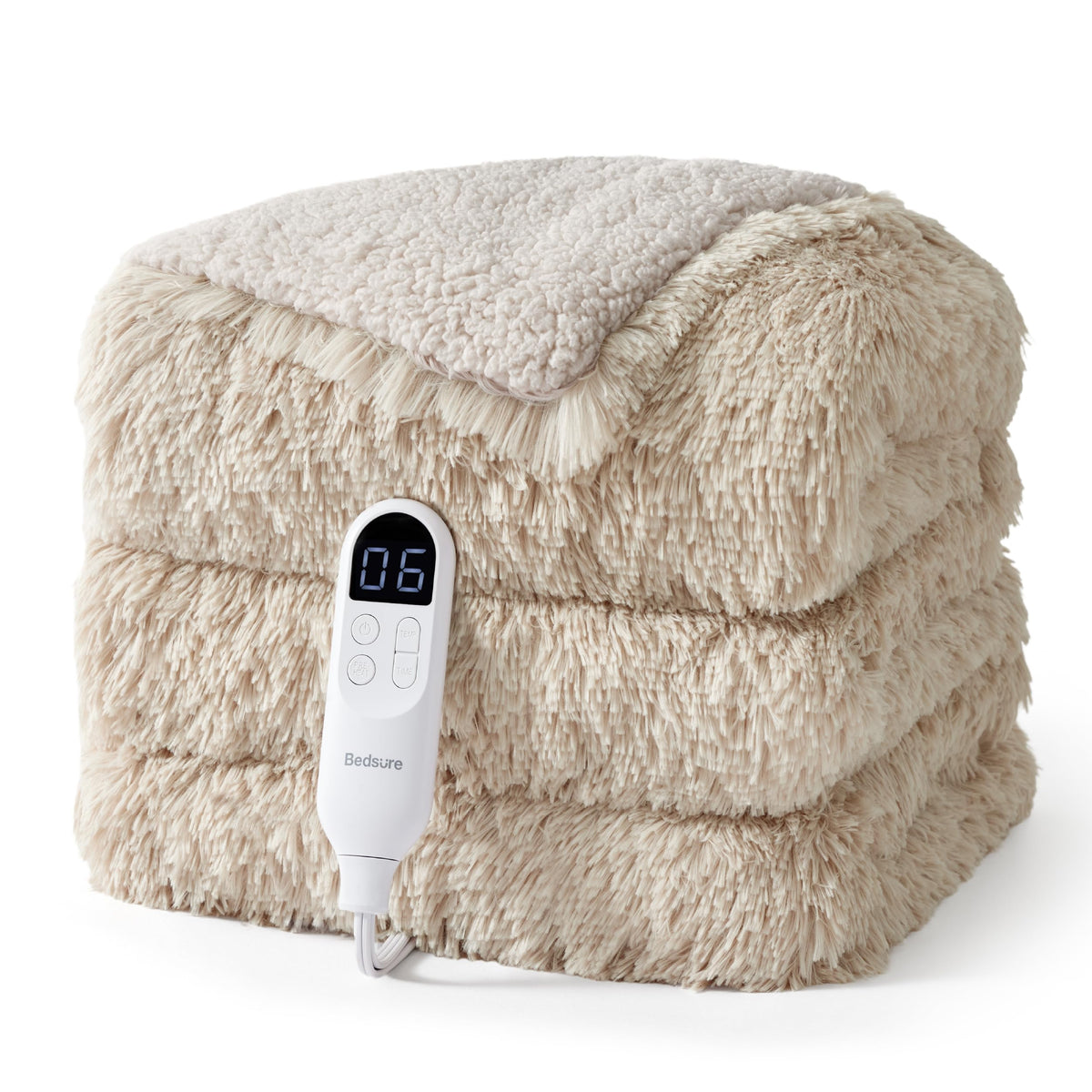 Bedsure Electric Blanket Twin with Preheat Function - Soft Flannel Heated Blanket Twin Size, Fast Heating with 6 Time Settings (Up to 10H) & 6 Heat Settings, Gifts for Grandma (62x84 inches, Grey)