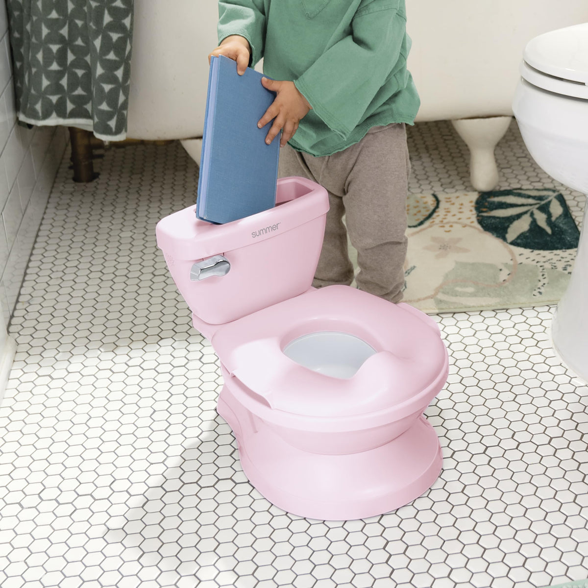 Ingenuity My Size Potty Training Toilet Kit with Sylvi Potty Training Book, Makes Learning