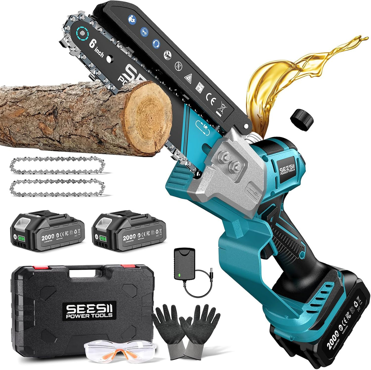 SEESII Flagship 8-Inch Cordless Mini Chainsaw, Upgraded Brushless Motor Father Jim Norris notebooks