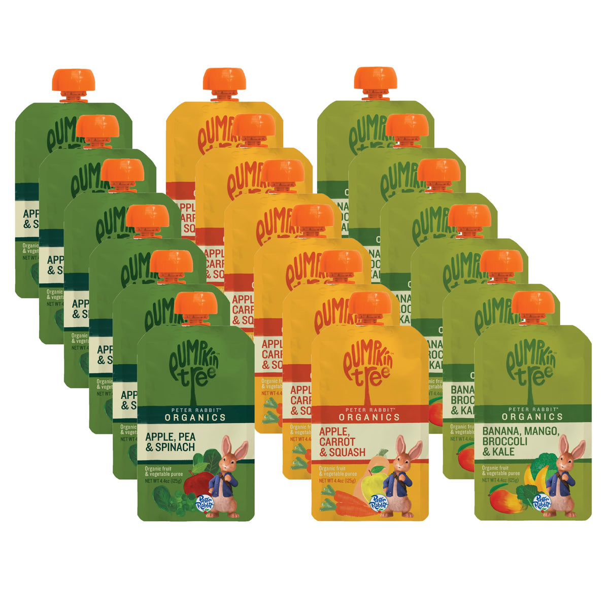 Pumpkin Tree Peter Rabbit Organics Strawberry and Banana Pure Fruit Snack, 4 Ounce (Pack of 10)