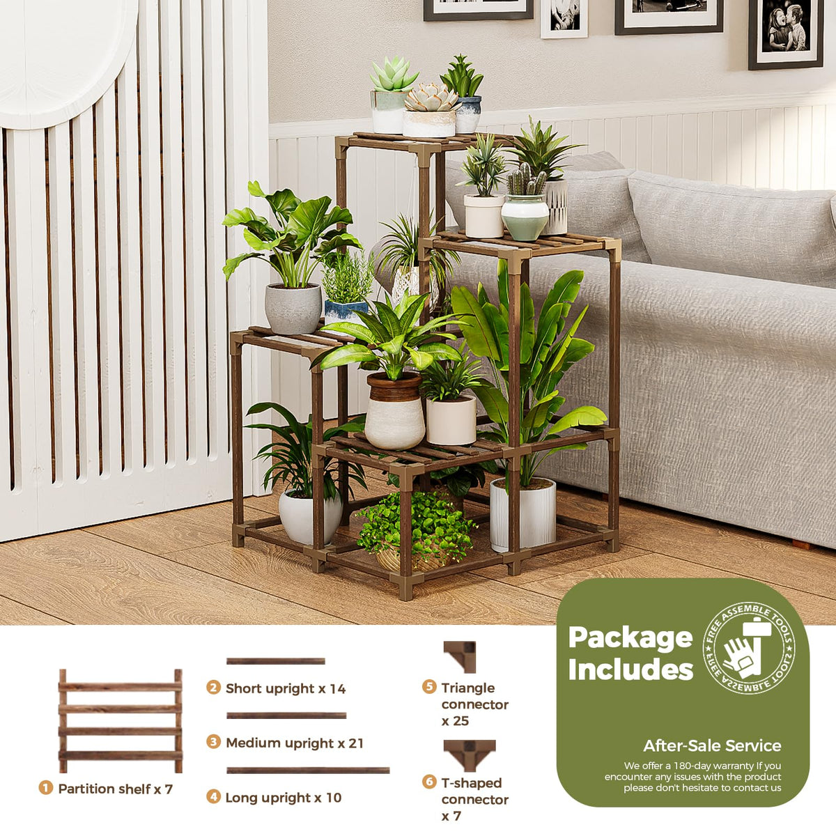 Bamworld Plant Stand Indoor with Flower Fairy Lights Battery Plant Shelf Father Jim Norris notebooks