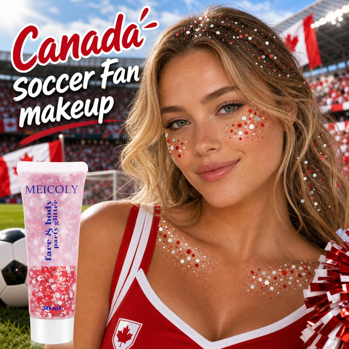 Clear White Face Body Glitter Gel, Halloween Mermaid Fairy Hair Glitter Makeup for Kids