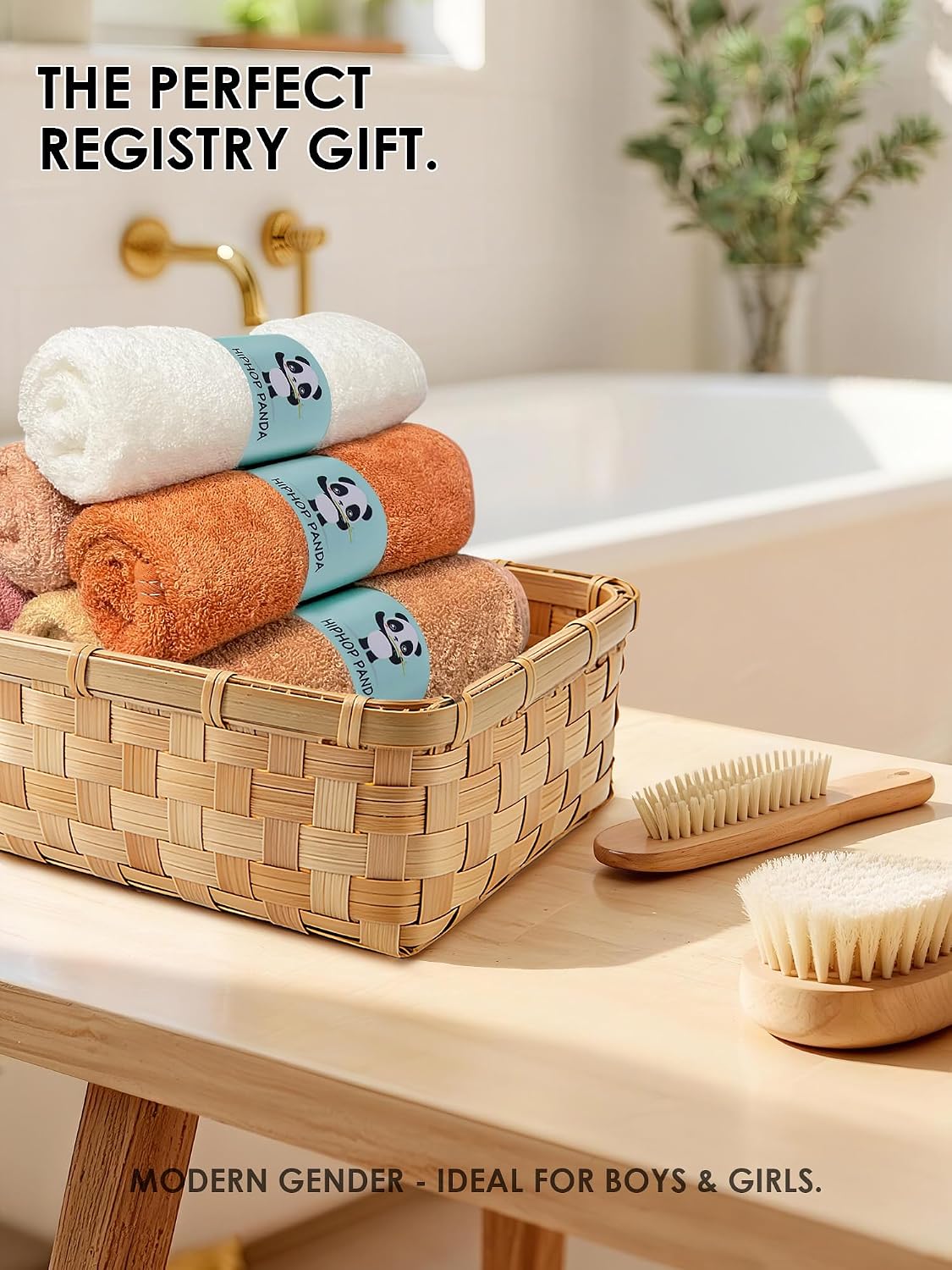 HIPHOP PANDA Ultra Soft Baby Washcloths, 2-Layer Absorbent Wash Cloths