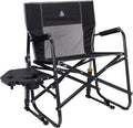 GCI Outdoor Freestyle Rocker XL with Side Table Camping Chair | Portable Folding Rocking Chair with Solid, Durable Armrests, Drink Holder & Comfortable Backrest — Black Father Jim Norris notebooks