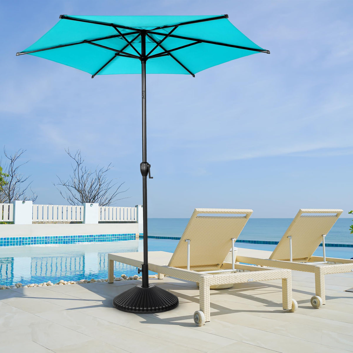 Abba Patio 7.5FT Lyon Outdoor Patio Umbrella Outdoor Table Umbrella with Push Button Tilt and Crank Market Umbrella 6 Sturdy Ribs UV Protection Waterproof for Garden Deck Backyard Pool Grey Father Jim Norris notebooks