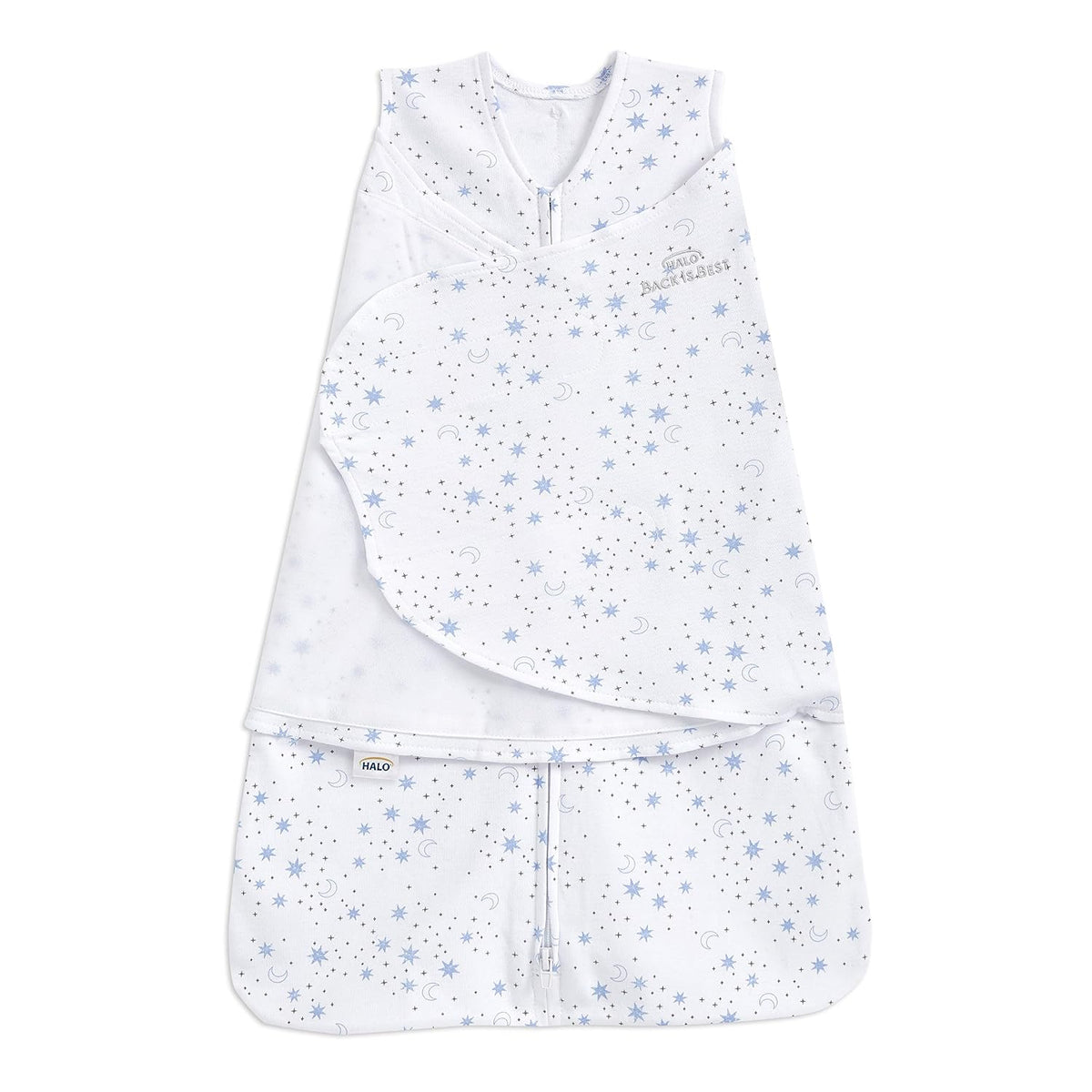 HALO SleepSack Swaddle | Cotton | 1.5 TOG | 68-75°F | 6-12 lbs |Baby Blue